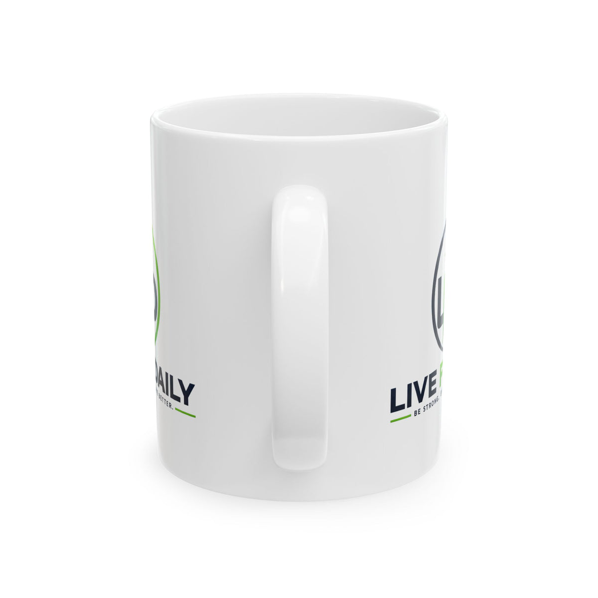 Motivational Coffee Mug - "Live Daily" Wellness Logo Ceramic Cup (11oz & 15oz)