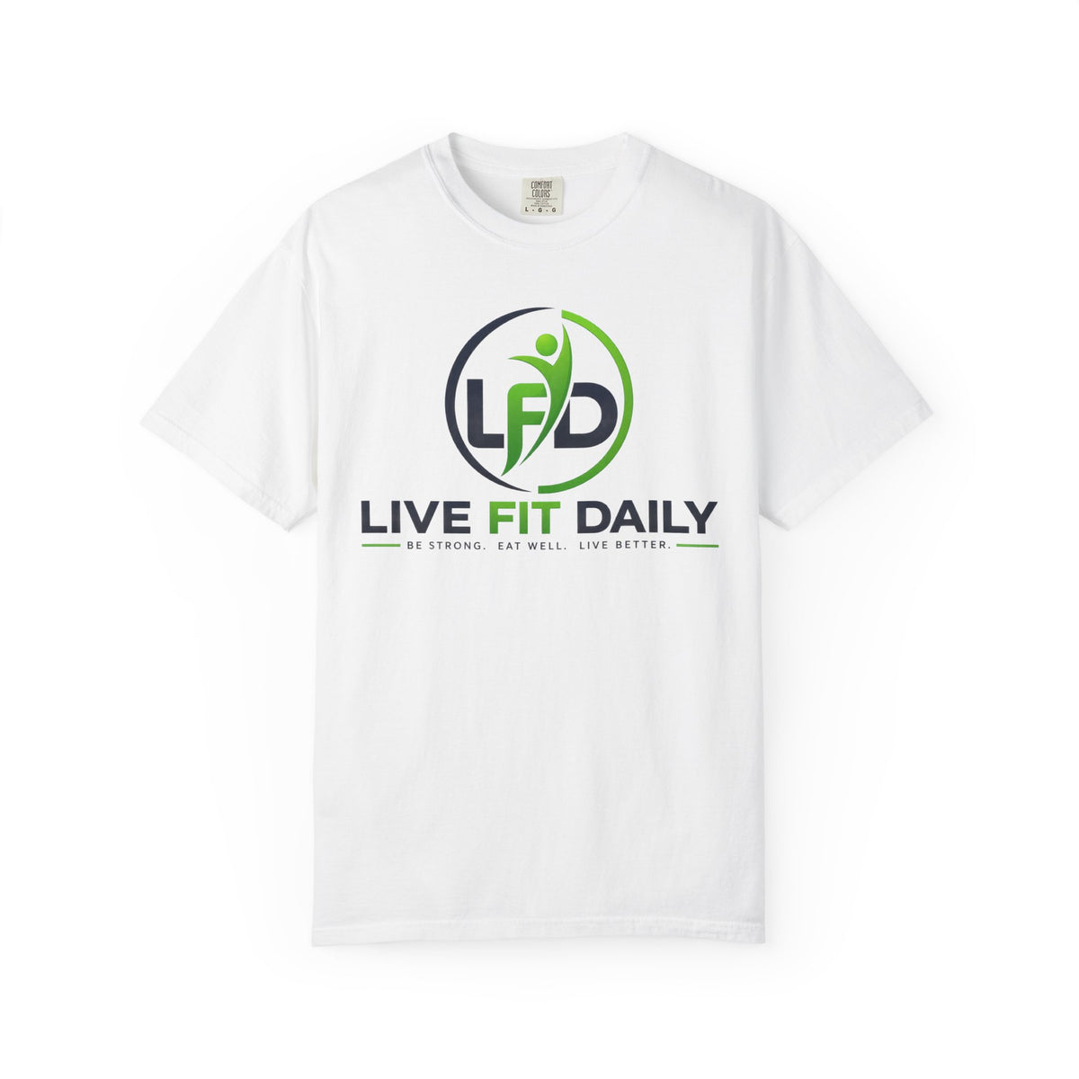 Live Fit Daily T-Shirt — Fitness Logo Tee for Gym & Active Lifestyle