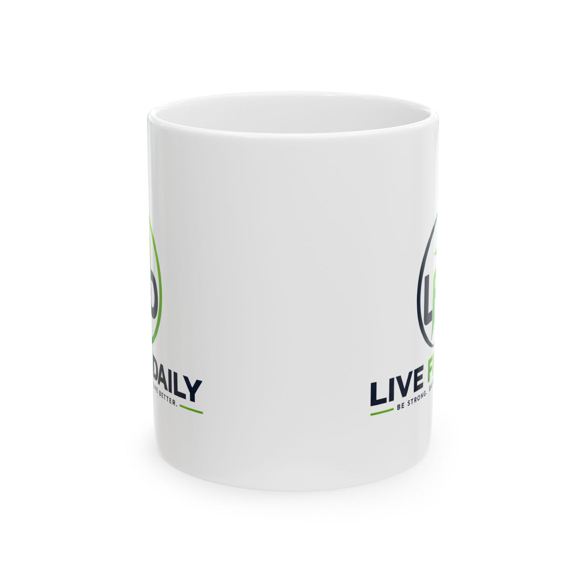 Motivational Coffee Mug - "Live Daily" Wellness Logo Ceramic Cup (11oz & 15oz)